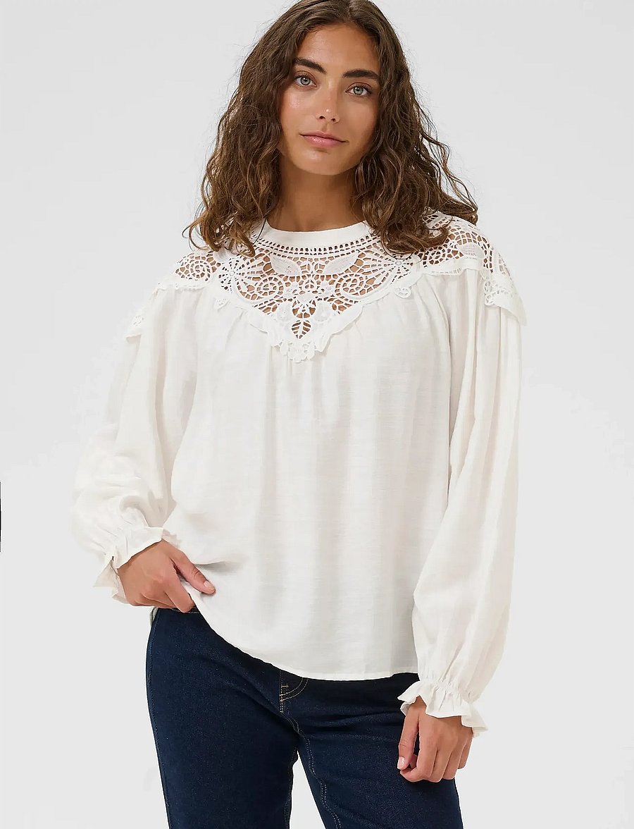 Culture - CUallegra Blouse - langärmelige blusen - spring gardenia - 0