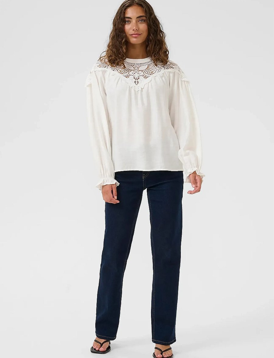 Culture - CUallegra Blouse - langärmelige blusen - spring gardenia - 3