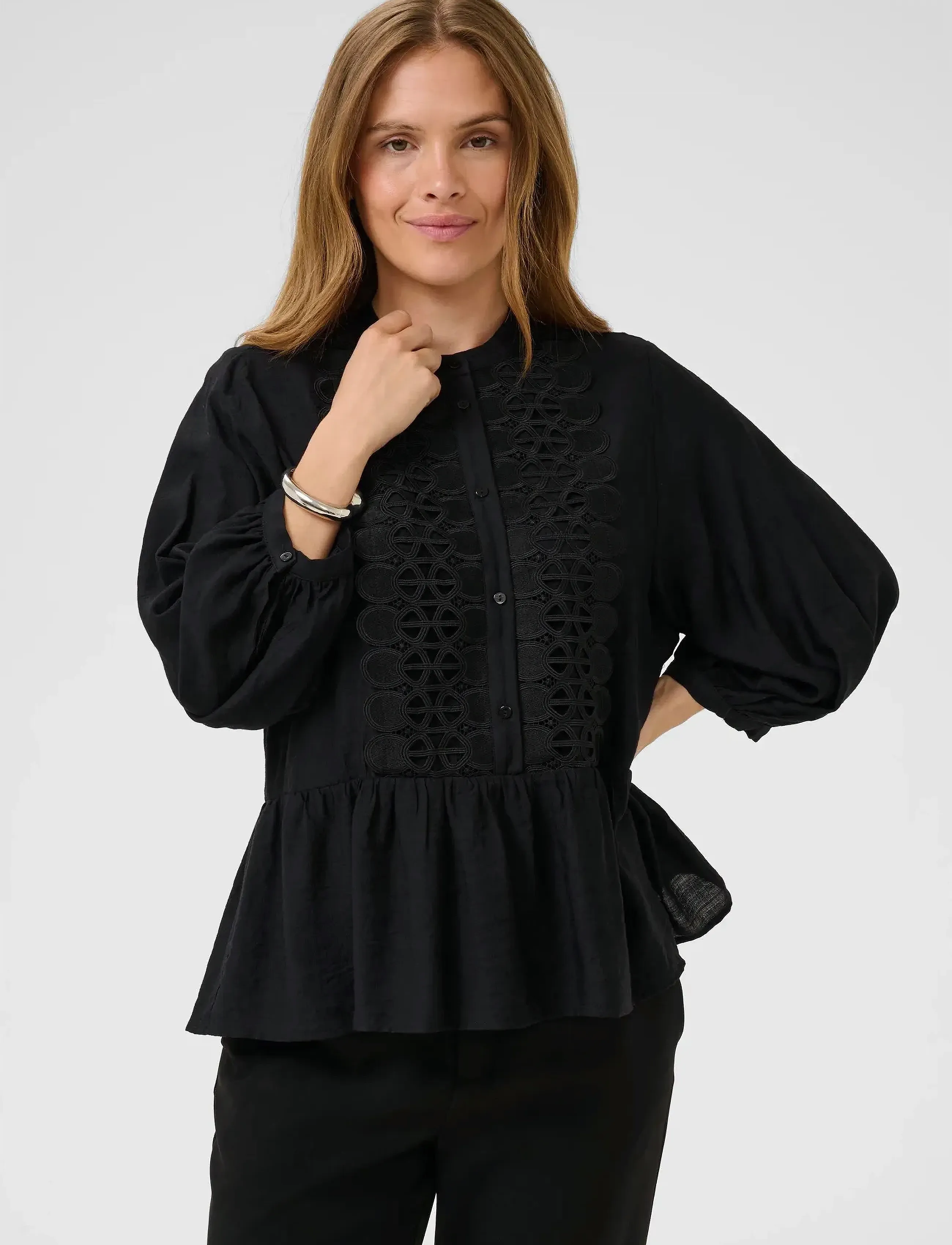 Culture - CUurta Blouse - langärmlige blusen - black - 0