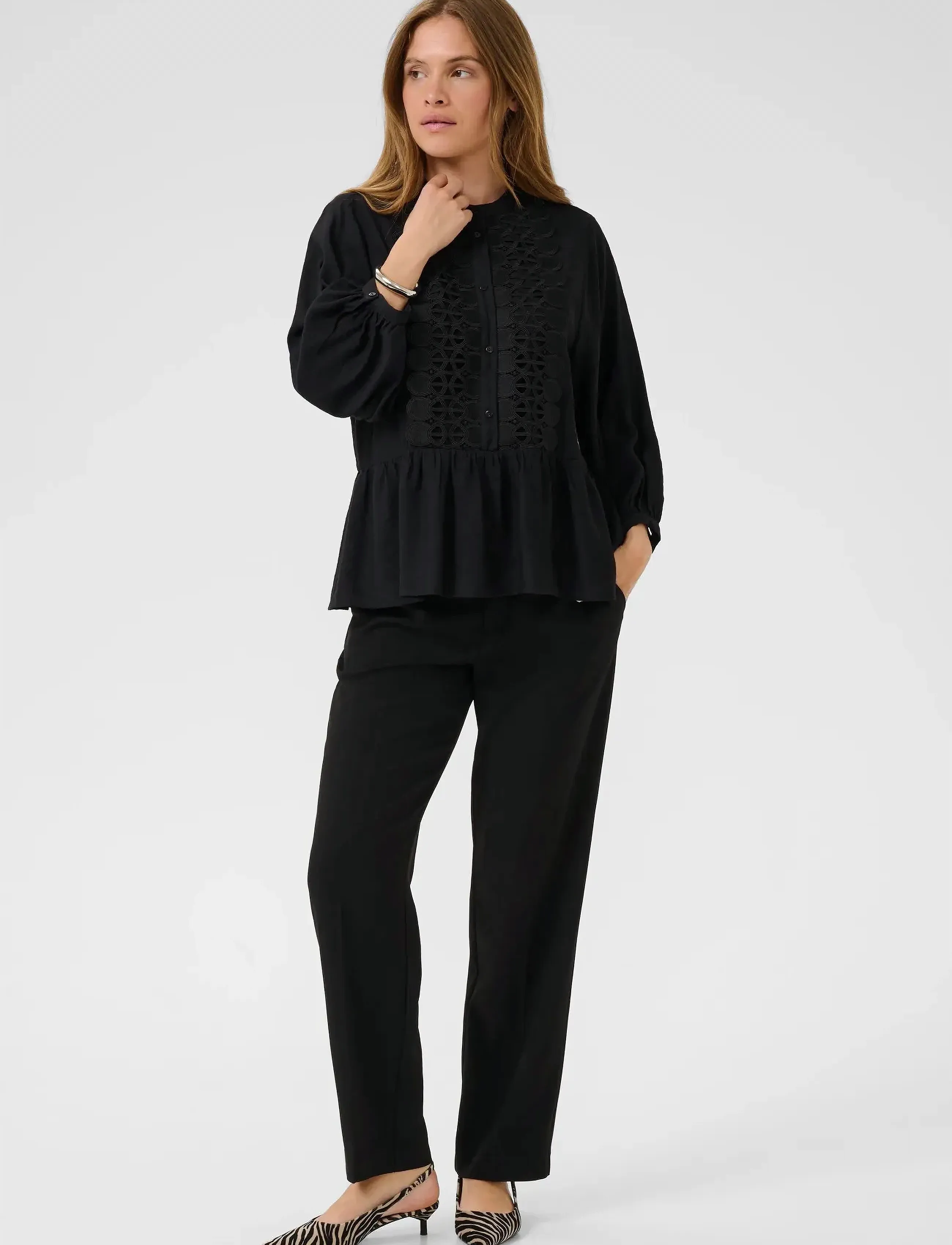 Culture - CUurta Blouse - langärmlige blusen - black - 3