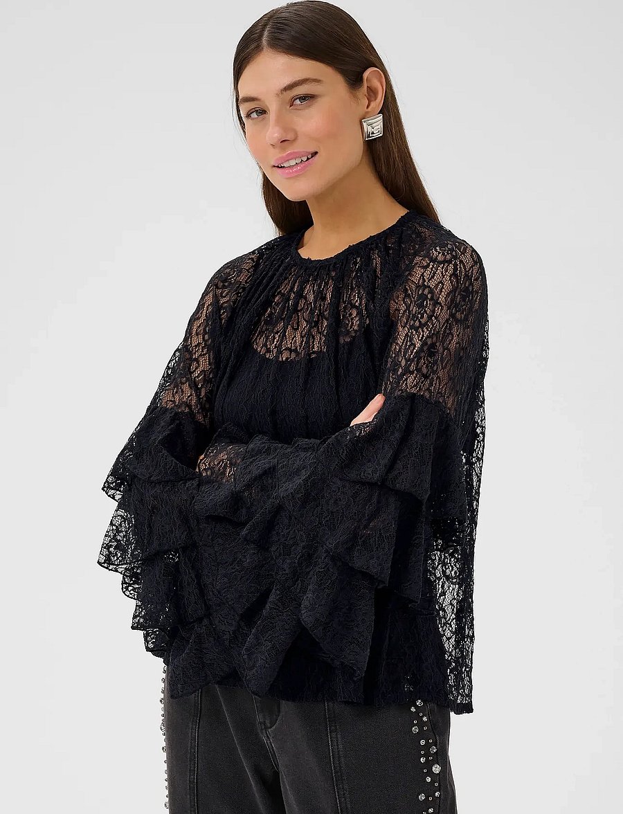 Culture - CUclemency Blouse - langärmelige blusen - black - 0