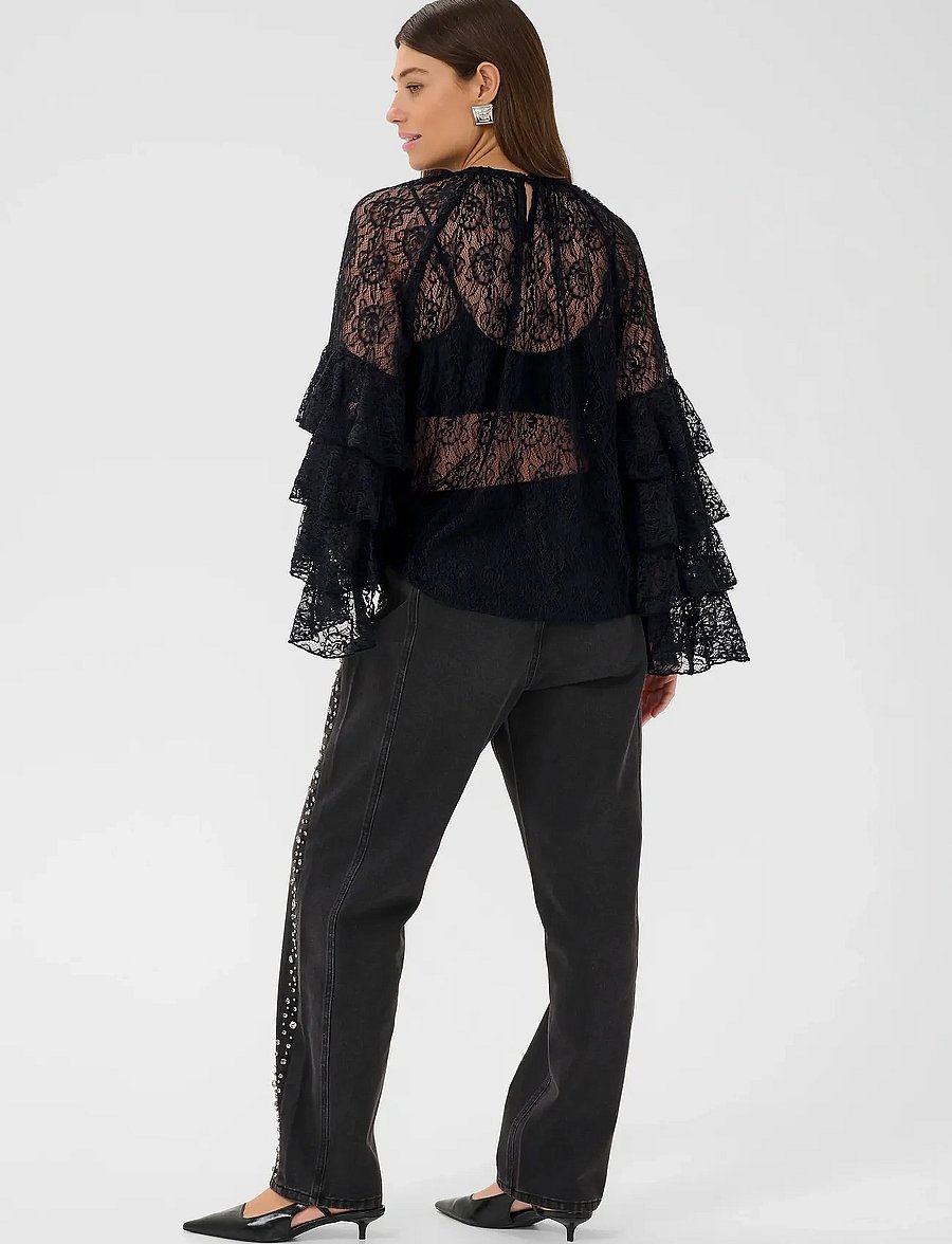 Culture - CUclemency Blouse - langärmelige blusen - black - 4