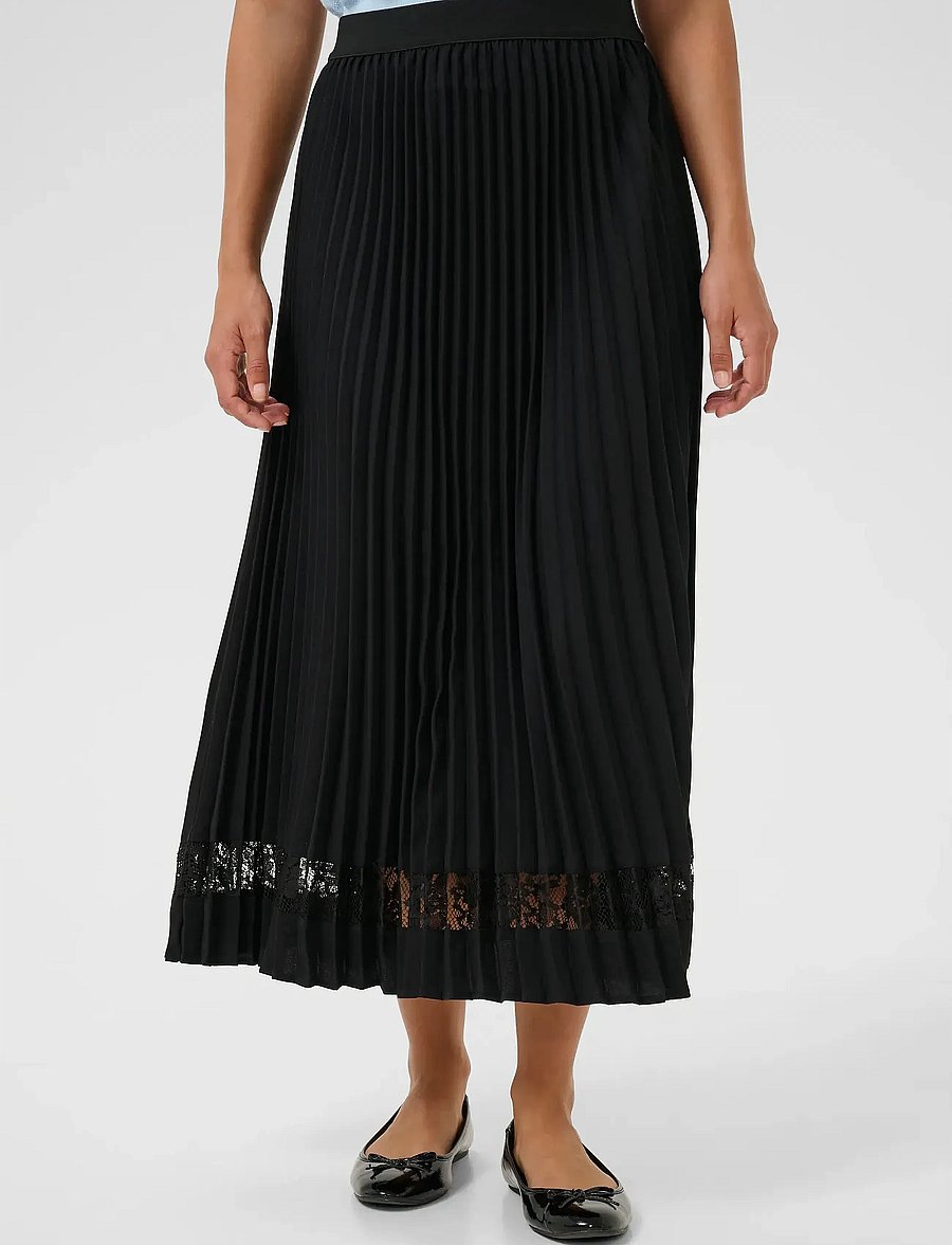 Culture - CUsiggy Betty Lace Skirt - plisowane spódnice - black - 0