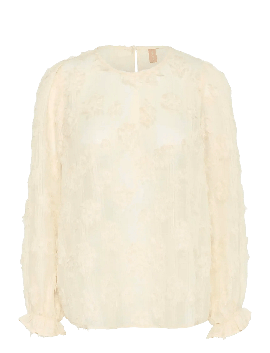Culture - CUbeannie Blouse - langärmelige blusen - whitecap - 1