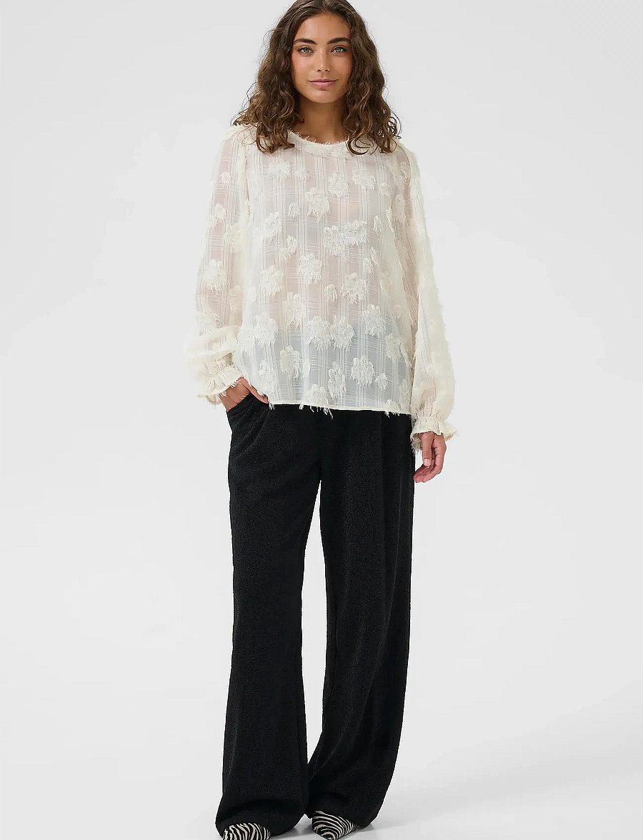 Culture - CUbeannie Blouse - langärmelige blusen - whitecap - 3