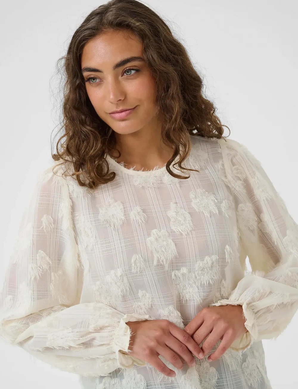 Culture - CUbeannie Blouse - langärmlige blusen - whitecap - 5