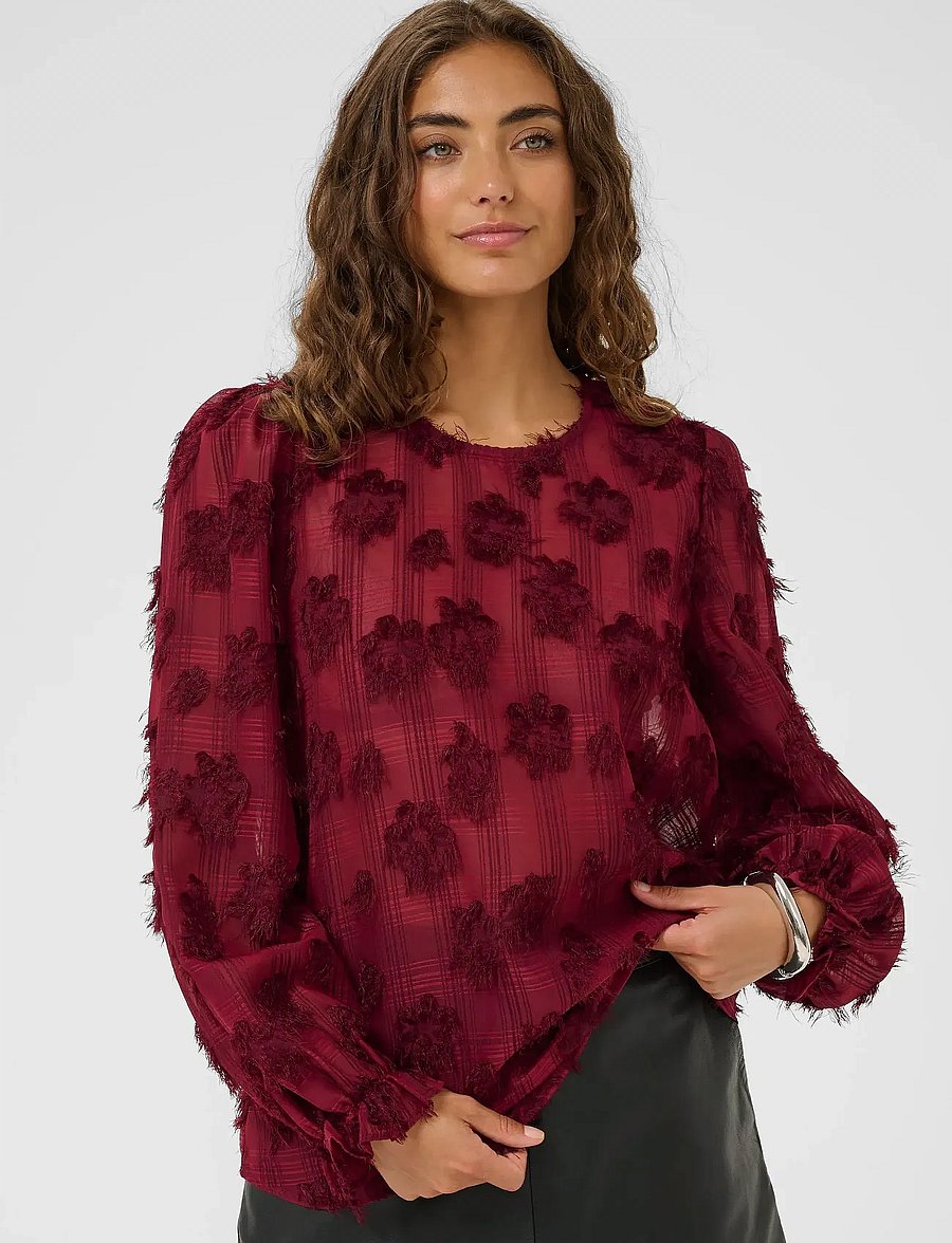 Culture - CUbeannie Blouse - langärmelige blusen - zinfandel - 0
