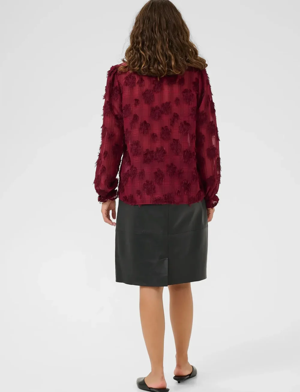 Culture - CUbeannie Blouse - långärmade blusar - zinfandel - 4