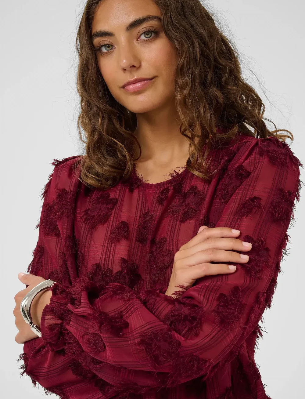 Culture - CUbeannie Blouse - långärmade blusar - zinfandel - 5