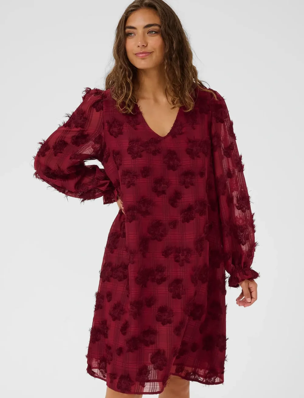 Culture - CUbeannie Dress - spetsklänningar - zinfandel - 0