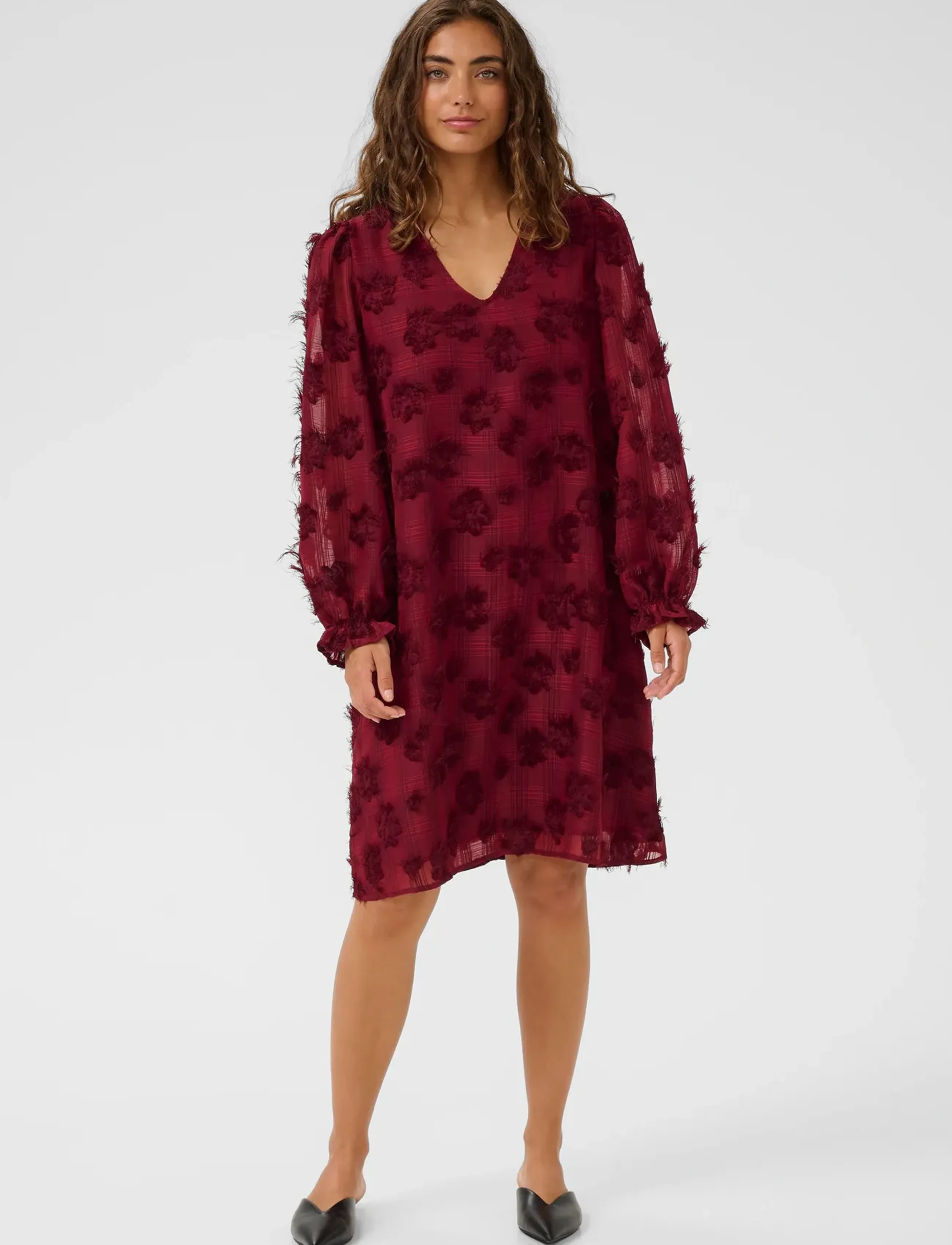 Culture - CUbeannie Dress - nėriniuotos suknelės - zinfandel - 3