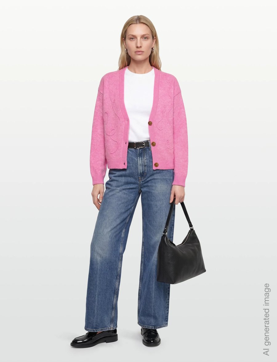 Culture - CUtoby Kimmy Cardigan - kardiganid - fuchsia pink melange - 0