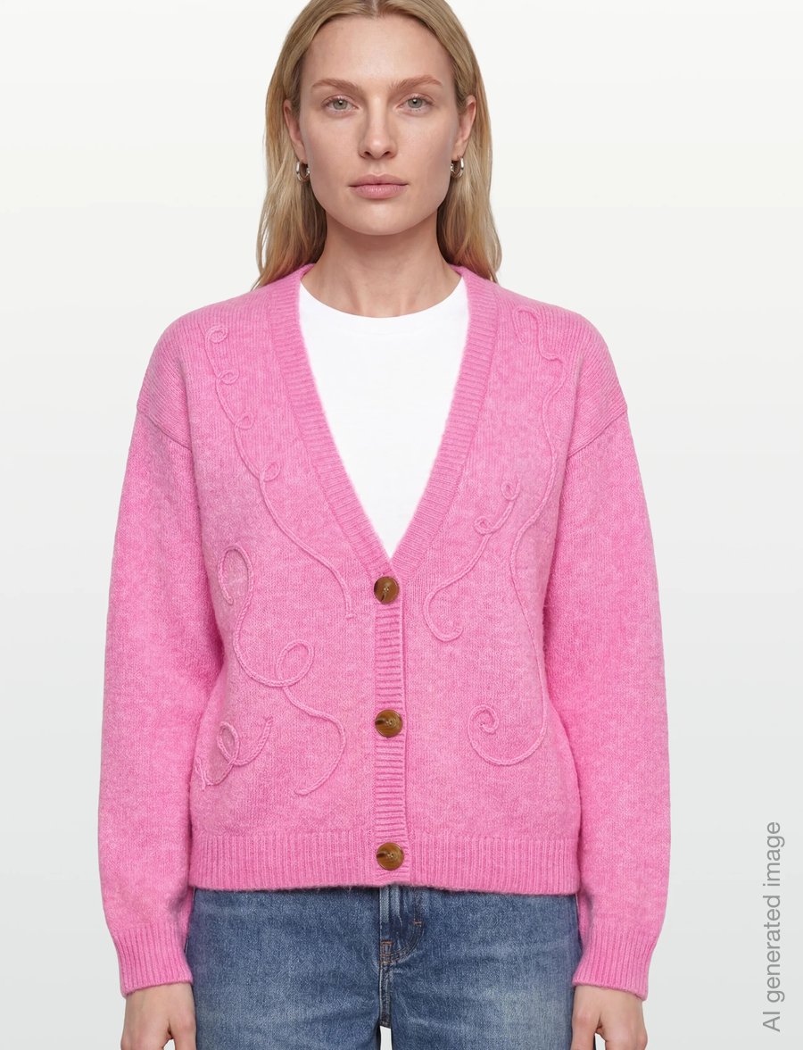 Culture - CUtoby Kimmy Cardigan - kardiganid - fuchsia pink melange - 3
