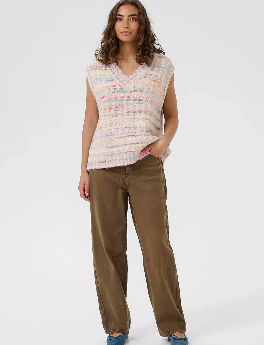 Culture - CUbilo Knit Vest - strikveste - pink multi - 3