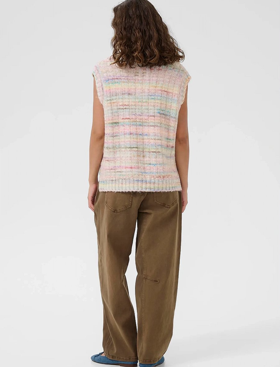 Culture - CUbilo Knit Vest - strikveste - pink multi - 4