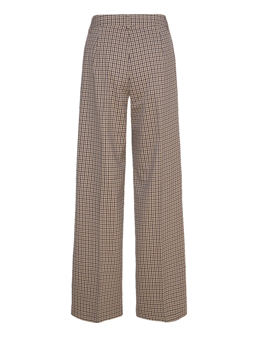 Culture - CUchecka Pants - hosen mit weitem bein - brown check - 1