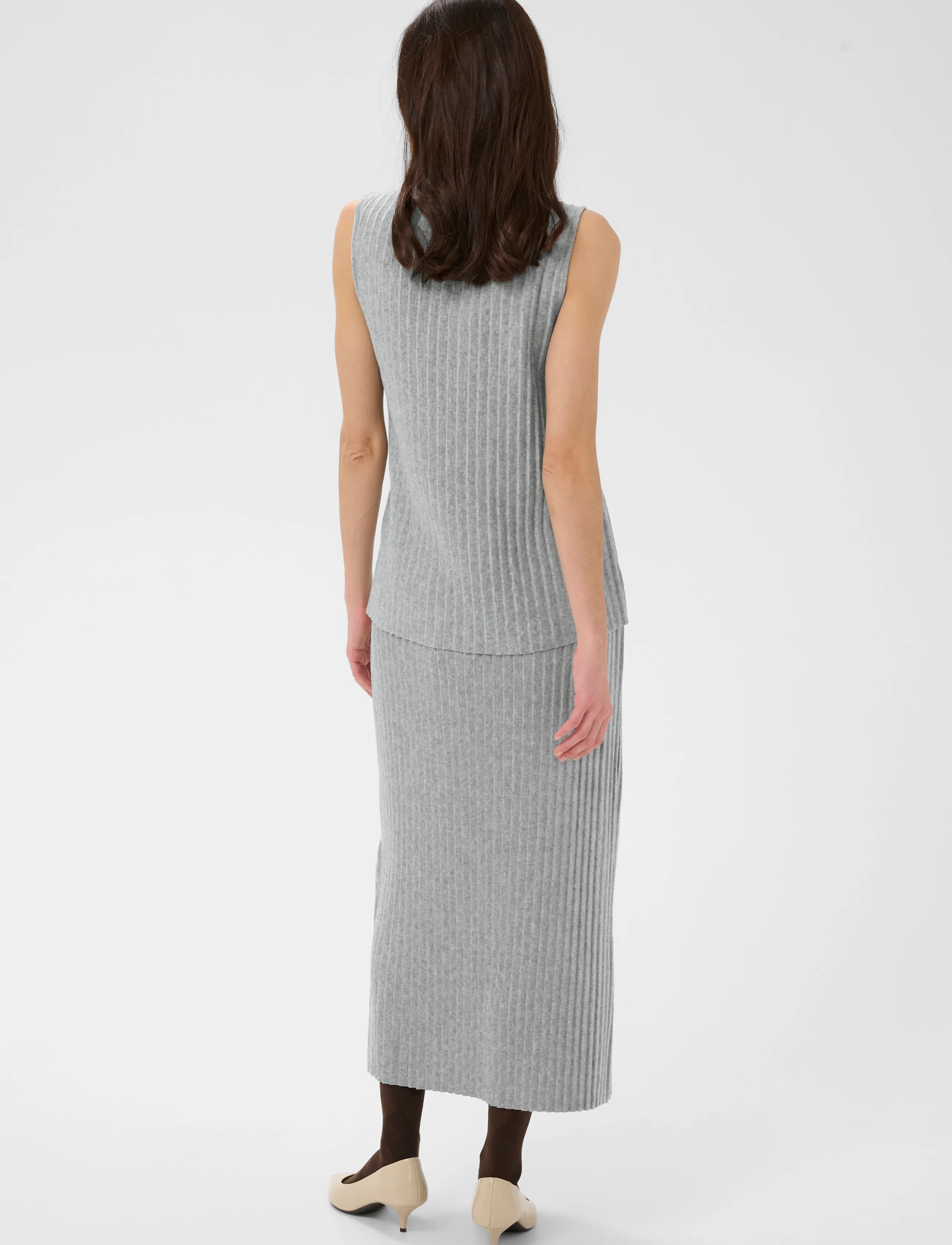Culture - CUkoba Sleeveless Pullover - striktrøjer - grey melange - 3