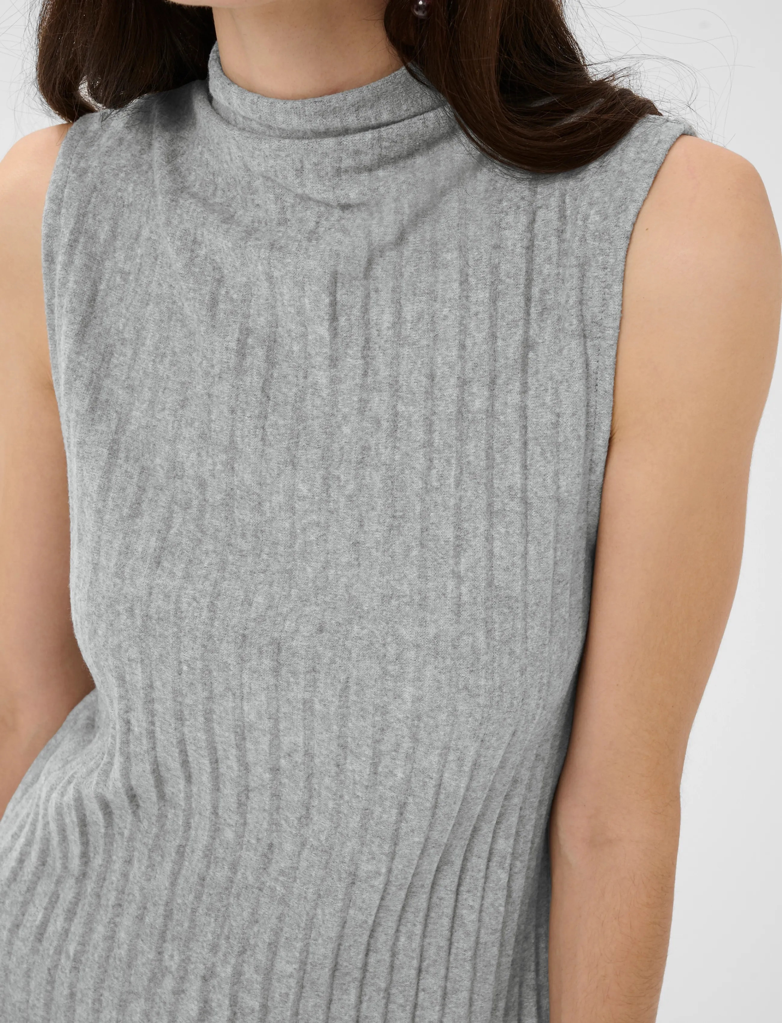 Culture - CUkoba Sleeveless Pullover - striktrøjer - grey melange - 4