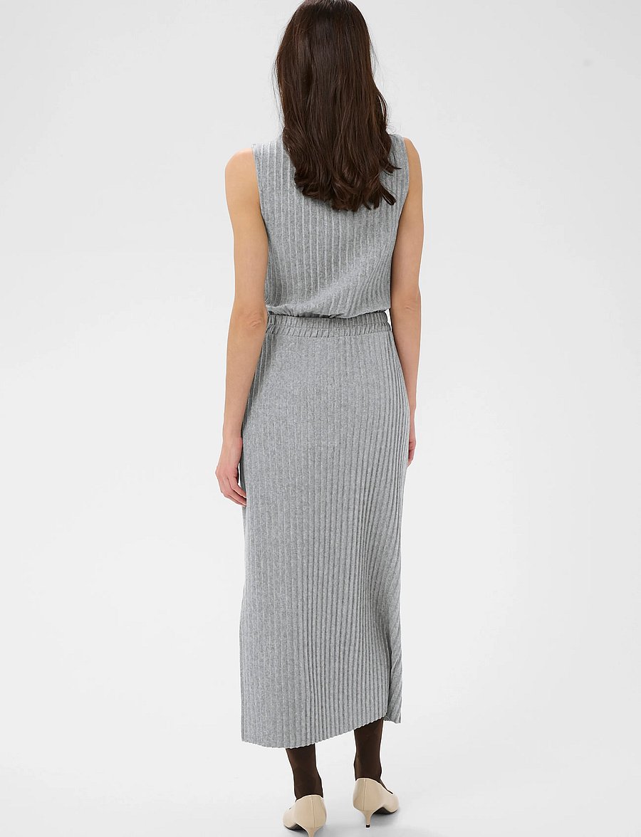Culture - CUkoba Pleated Tube Skirt - maxi röcke - grey melange - 3