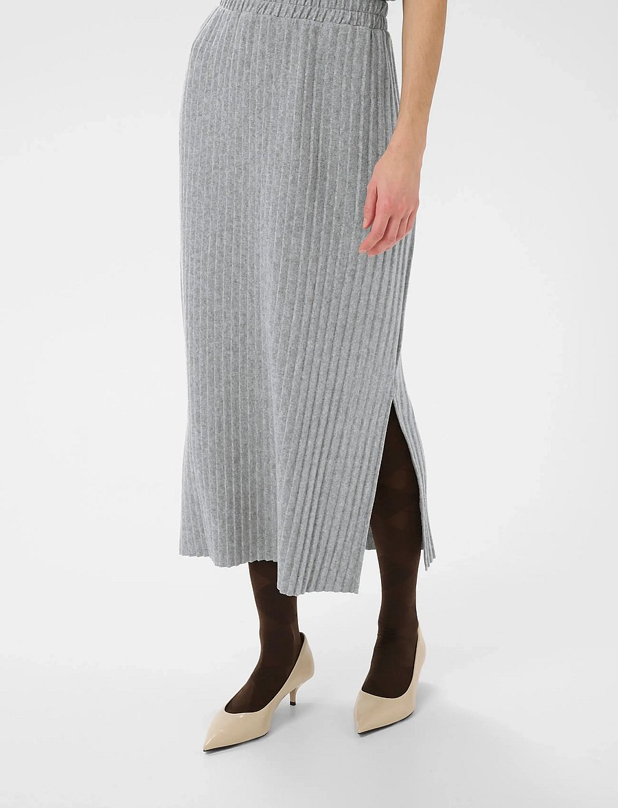 Culture - CUkoba Pleated Tube Skirt - maxi röcke - grey melange - 4