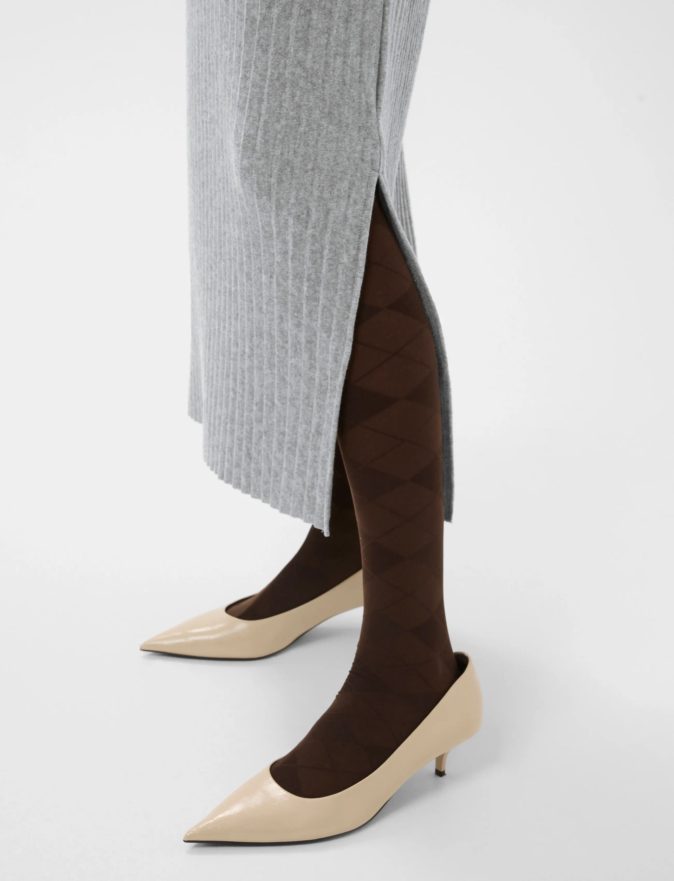 Culture - CUkoba Pleated Tube Skirt - maxi röcke - grey melange - 5