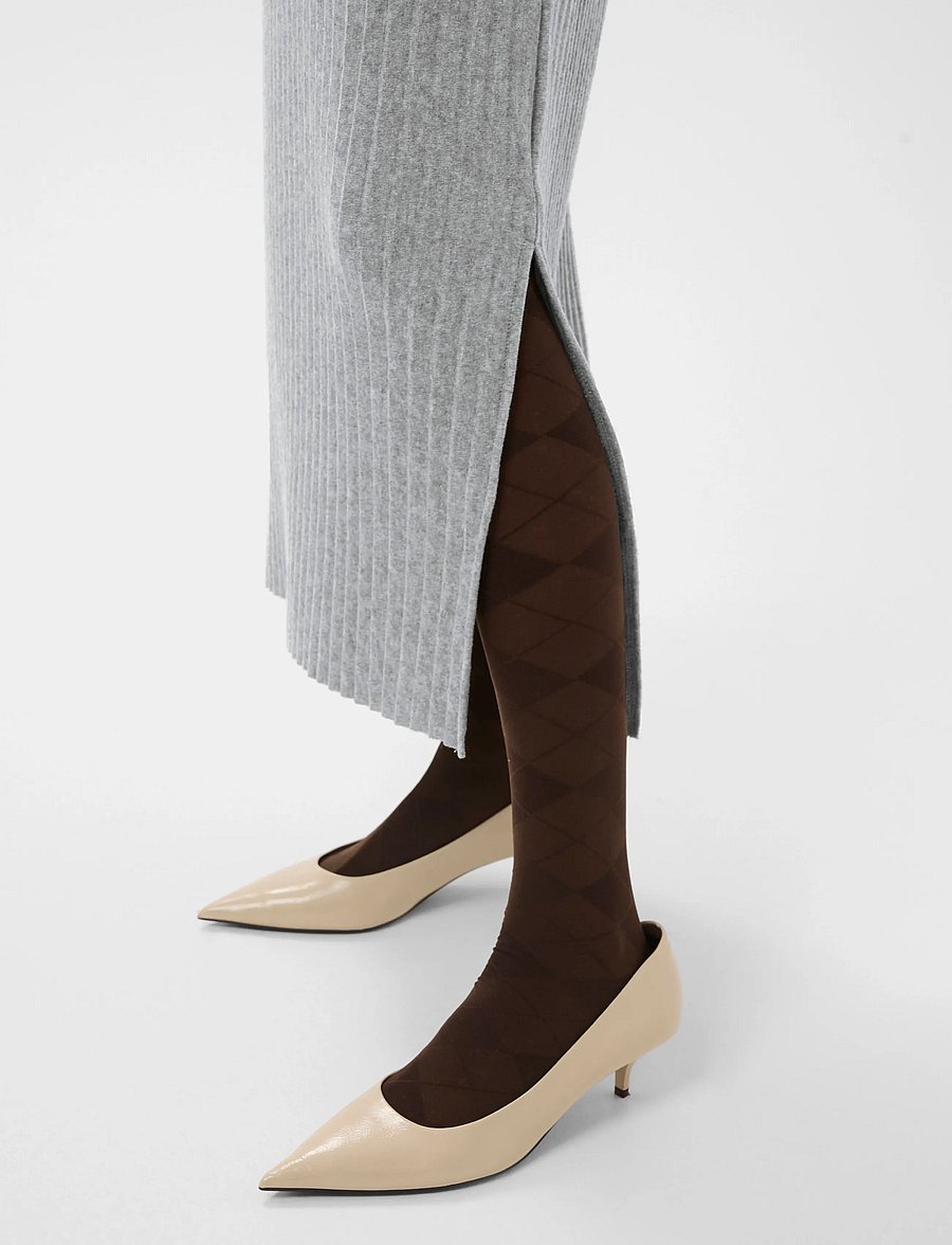 Culture - CUkoba Pleated Tube Skirt - maxi röcke - grey melange - 5