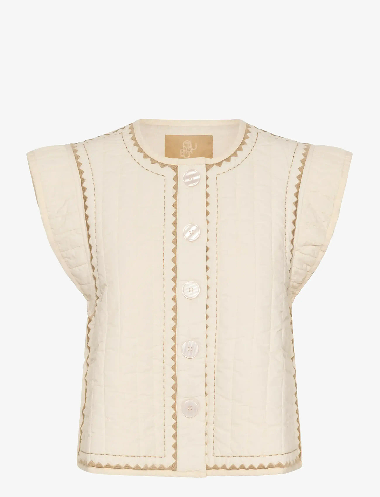 Culture - CUberglind Embroidery Waistcoat - spring jackets - whitecap - 1