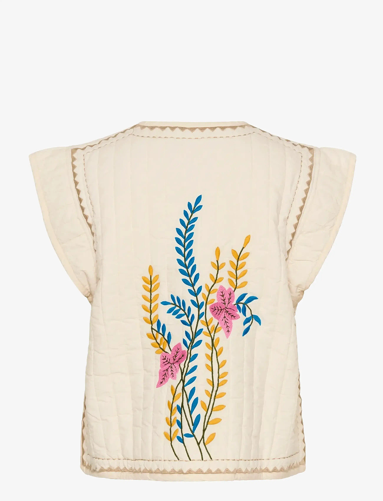 Culture - CUberglind Embroidery Waistcoat - spring jackets - whitecap - 2