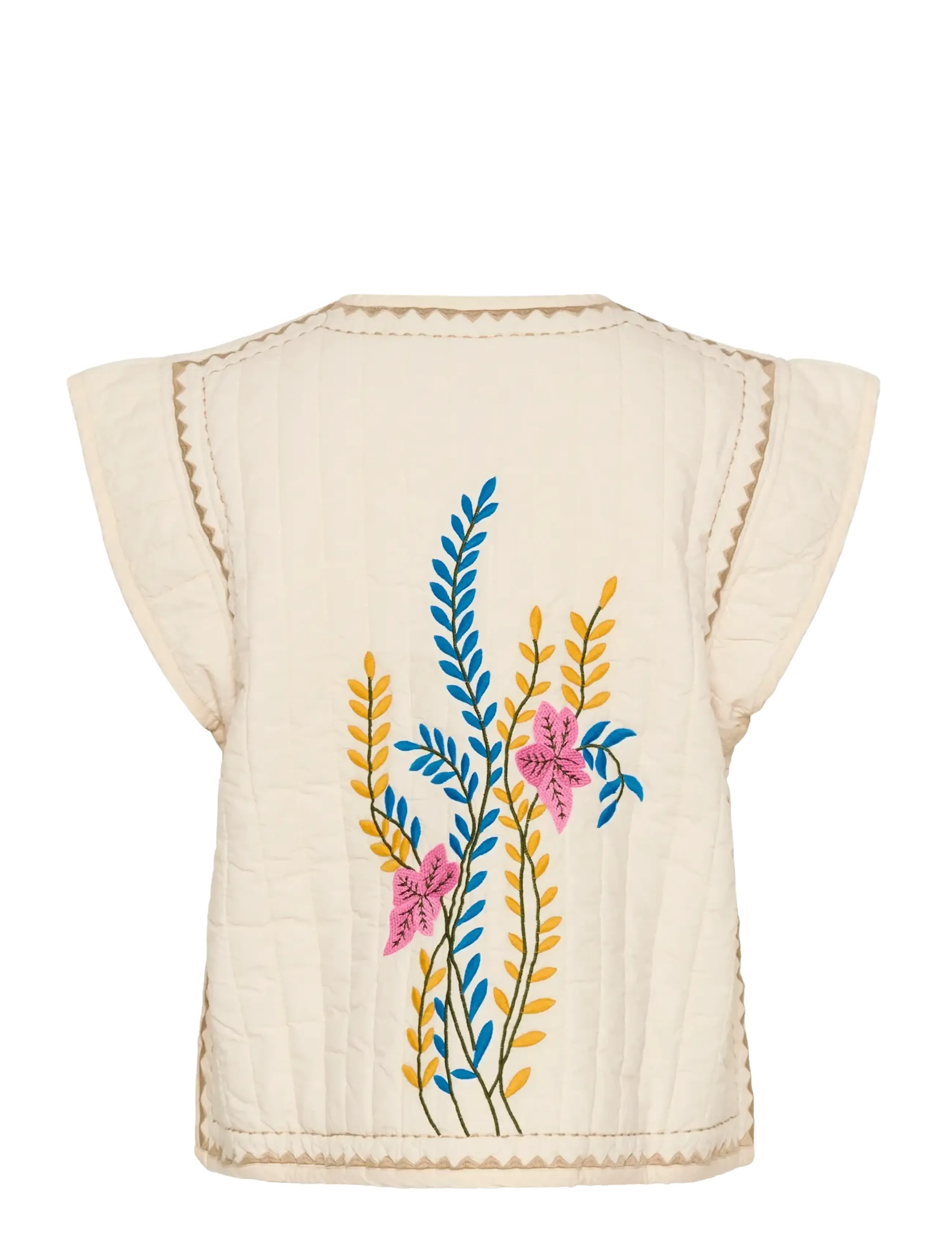 Culture - CUberglind Embroidery Waistcoat - kamizelki ocieplane - whitecap - 2