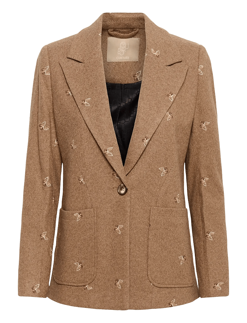 Culture - CUhering Blazer - einreihige blazer - beige/brown herringbone - 1