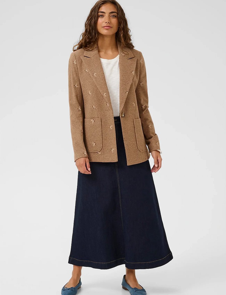Culture - CUhering Blazer - einreihige blazer - beige/brown herringbone - 3