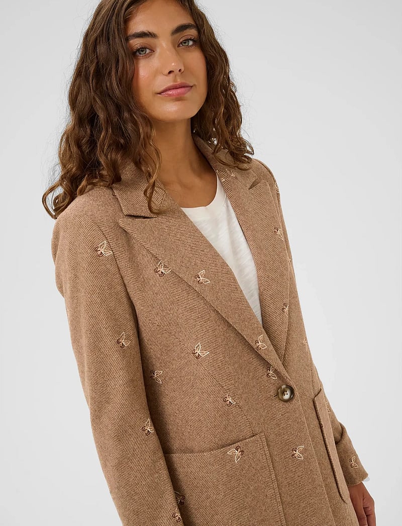 Culture - CUhering Blazer - einreihige blazer - beige/brown herringbone - 5