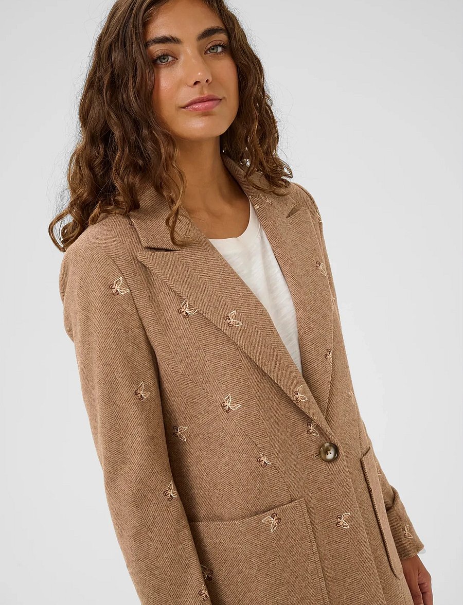 Culture - CUhering Blazer - einreihige blazer - beige/brown herringbone - 5