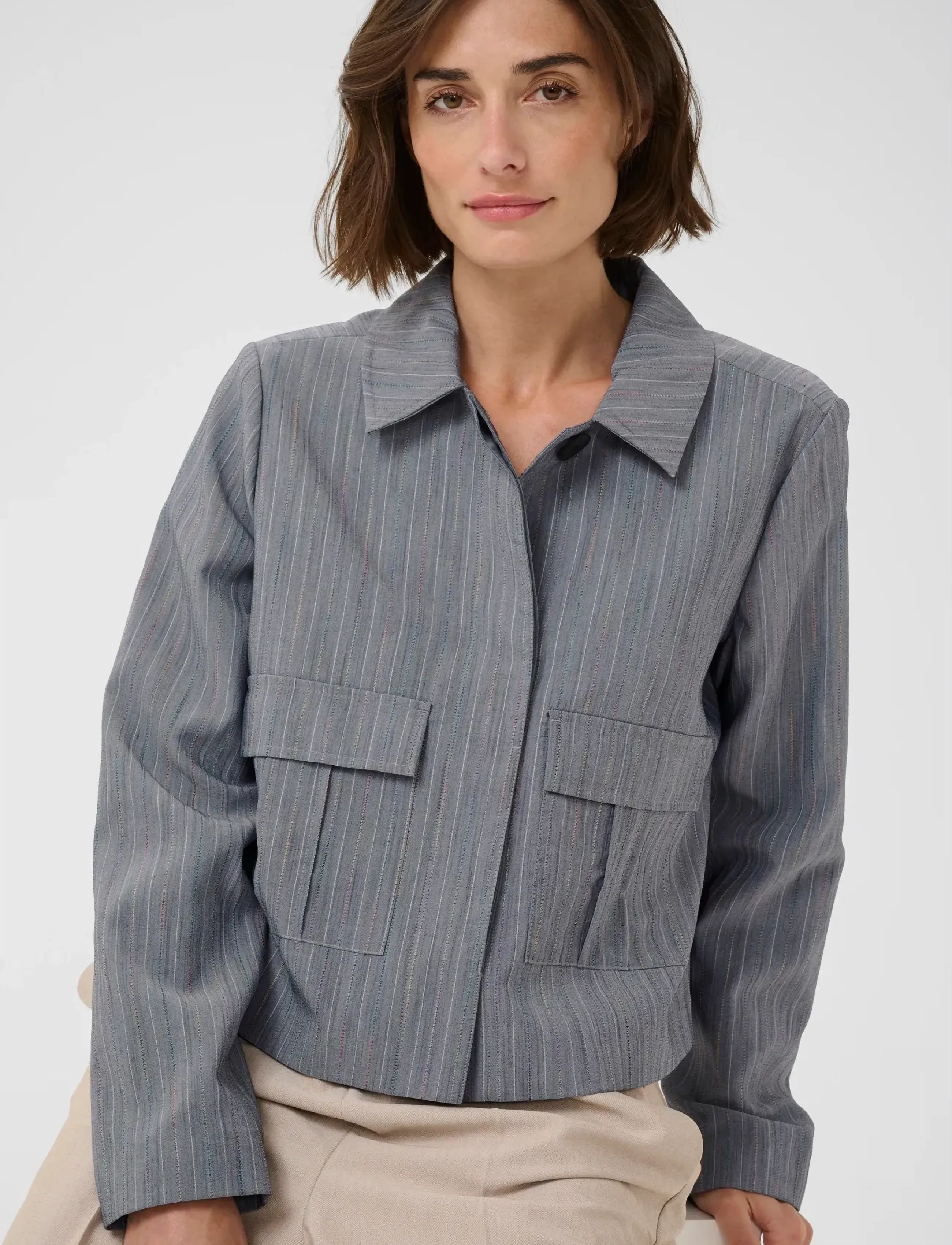 Culture - CUrainbow Jacket - vårjackor - blue multi - 5