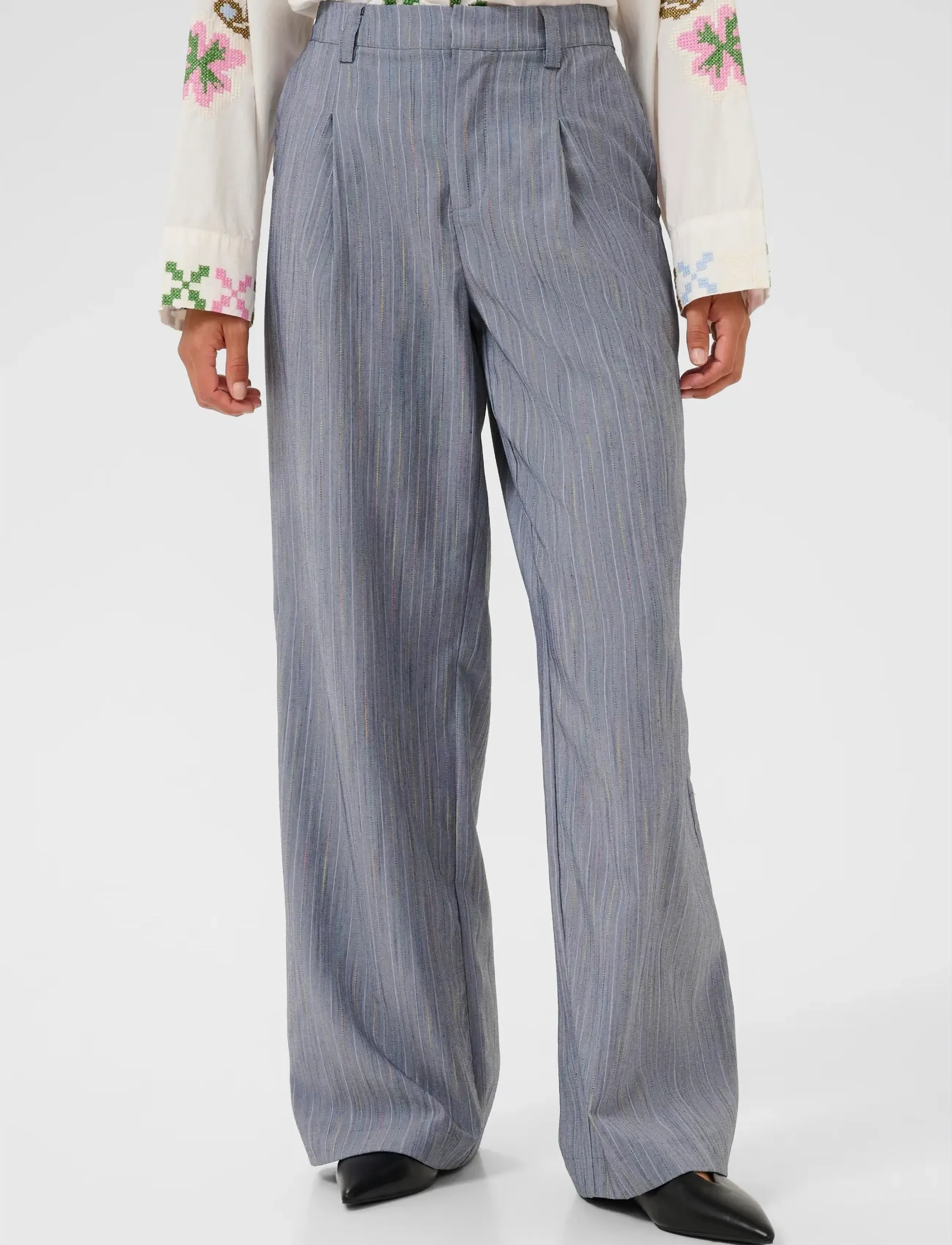 Culture Curainbow Pants, 44, Blue, Bukser > Brede Ben, Dame
