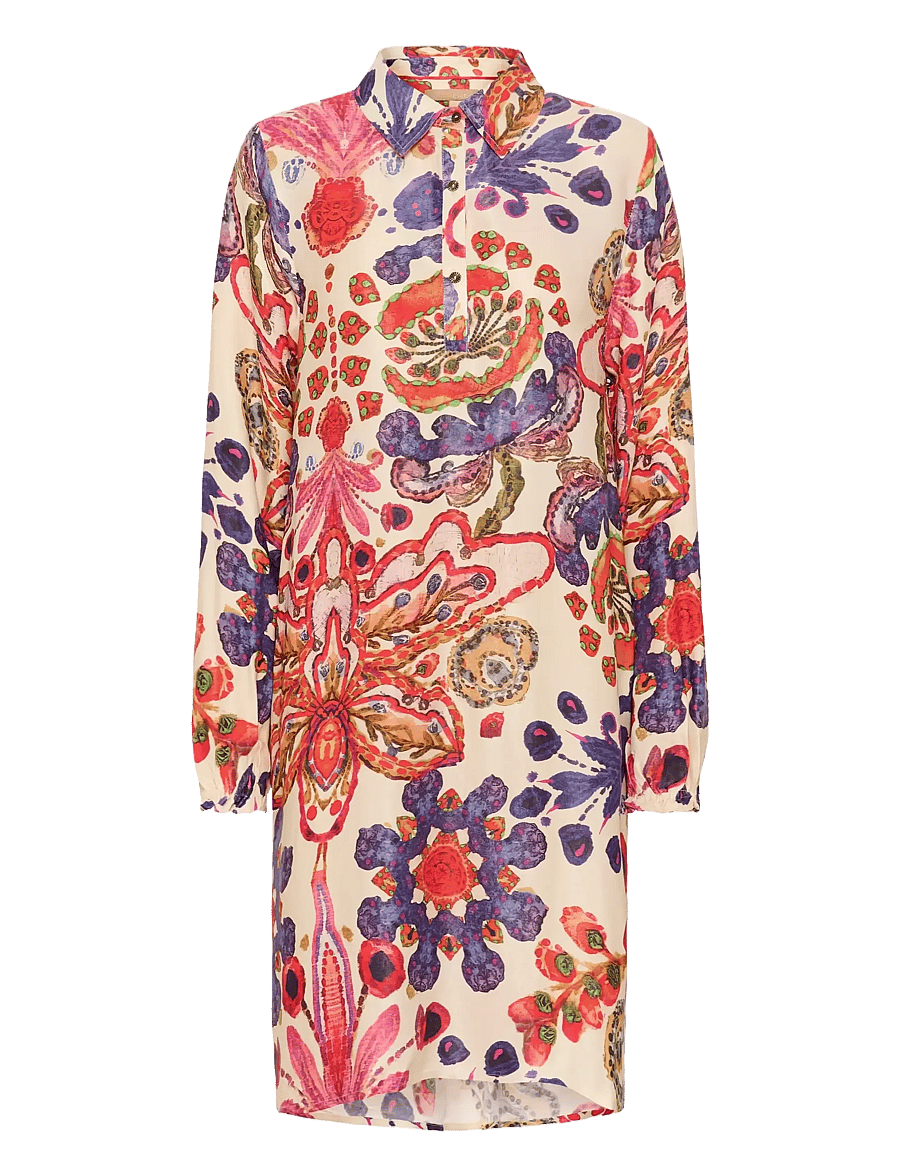 Culture - CUmandy Short Dress - särkkleidid - blue/pink - 1