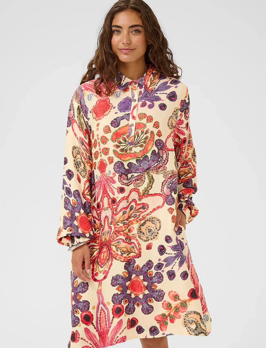 Culture - CUmandy Short Dress - särkkleidid - blue/pink - 0