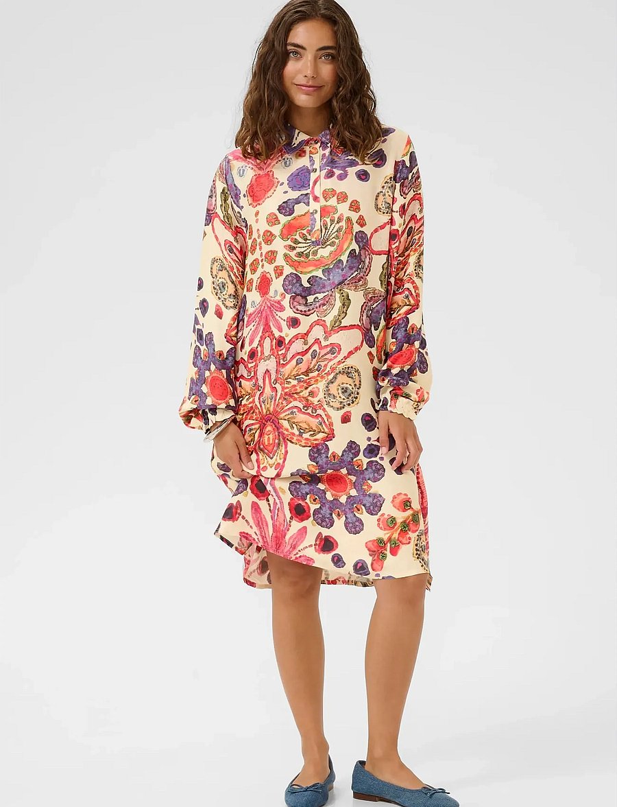 Culture - CUmandy Short Dress - särkkleidid - blue/pink - 3
