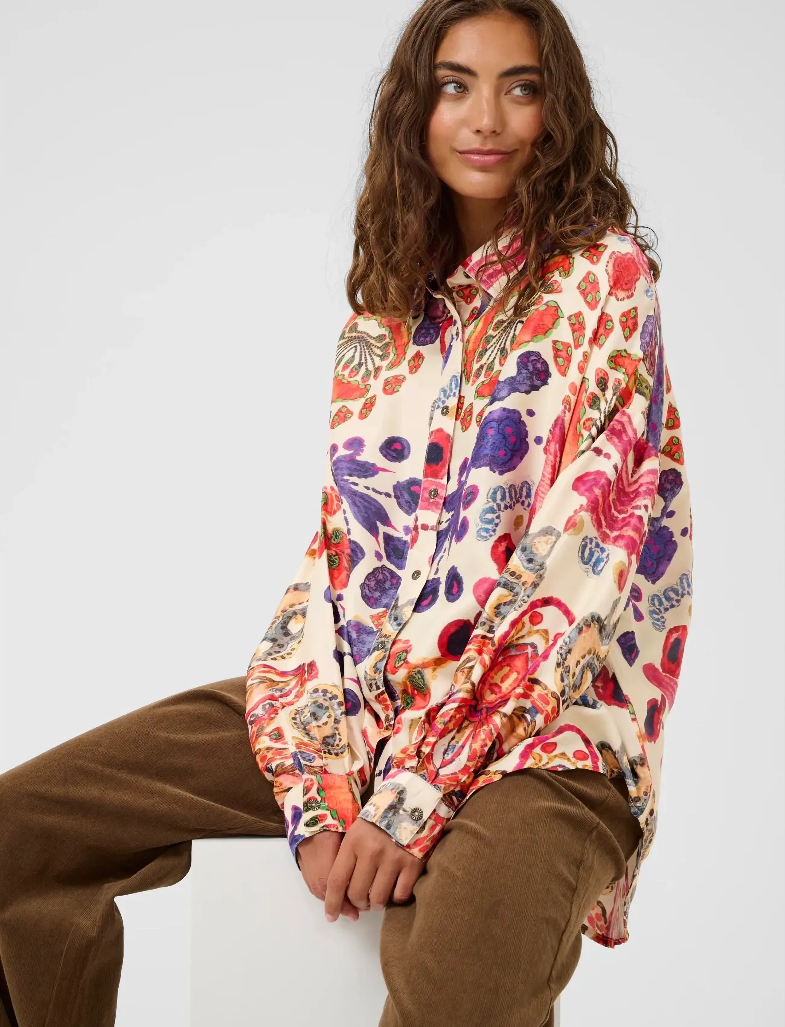 Culture - CUmandy Shirt - krekli ar garām piedurknēm - blue/pink - 5