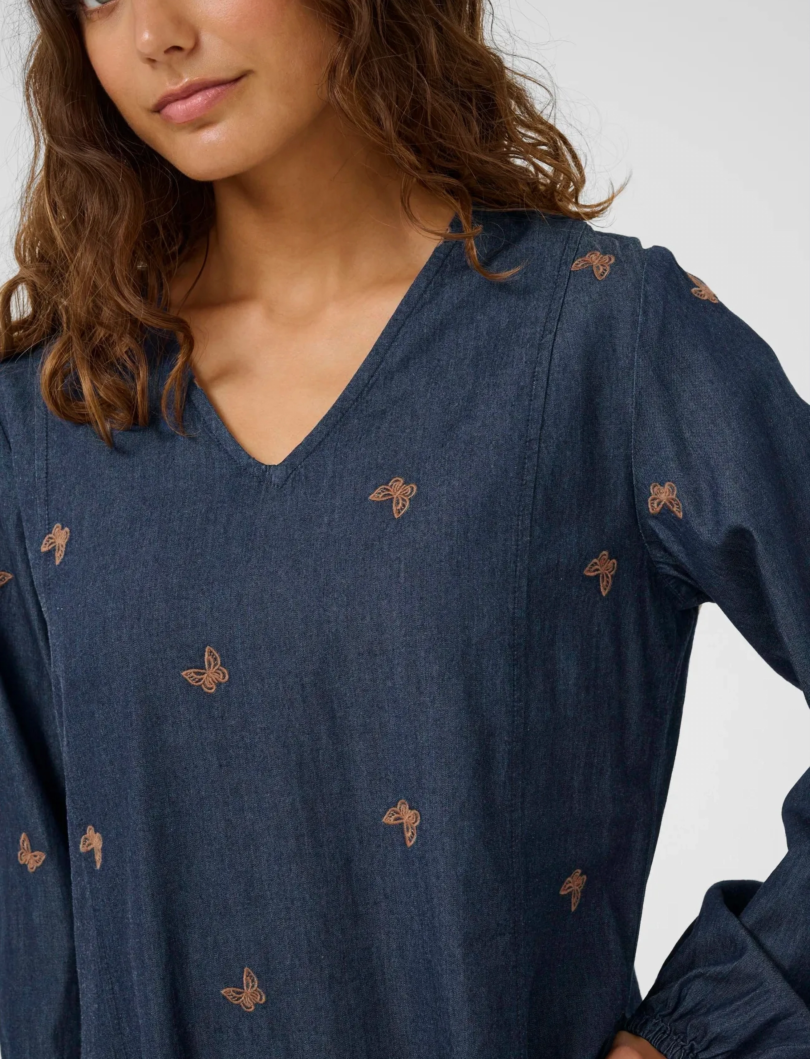 Culture - CUfilipa Michelle Long Dress - denim dresses - rinse wash - 4