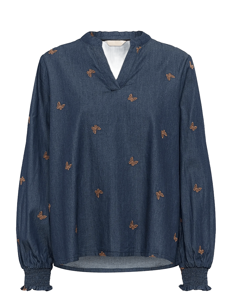 Culture - CUfilipa Michelle Blouse - langærmede bluser - rinse wash - 1