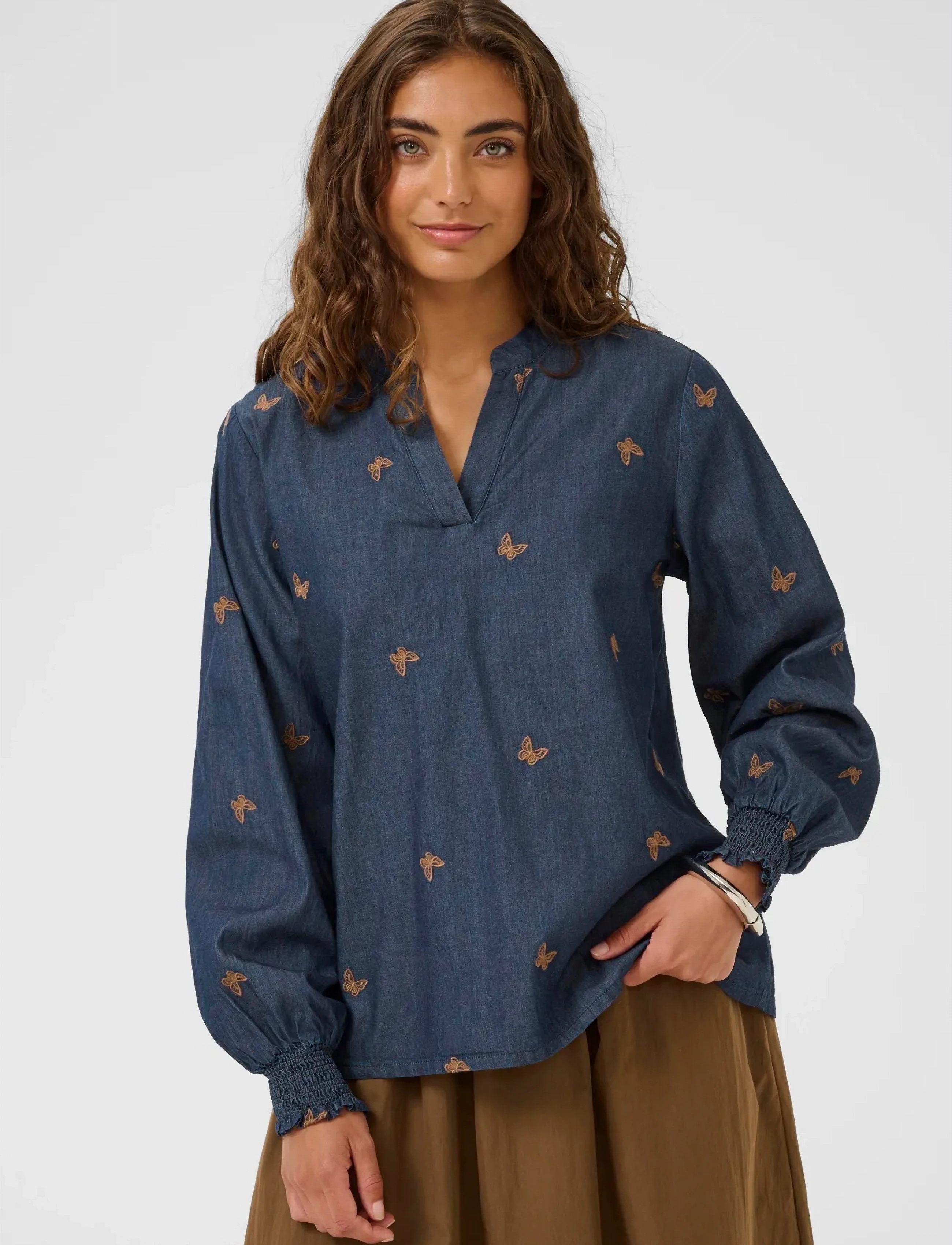 Culture CUfilipa Michelle Blouse - Blusar & Skjortor - RINSE WASH / blue