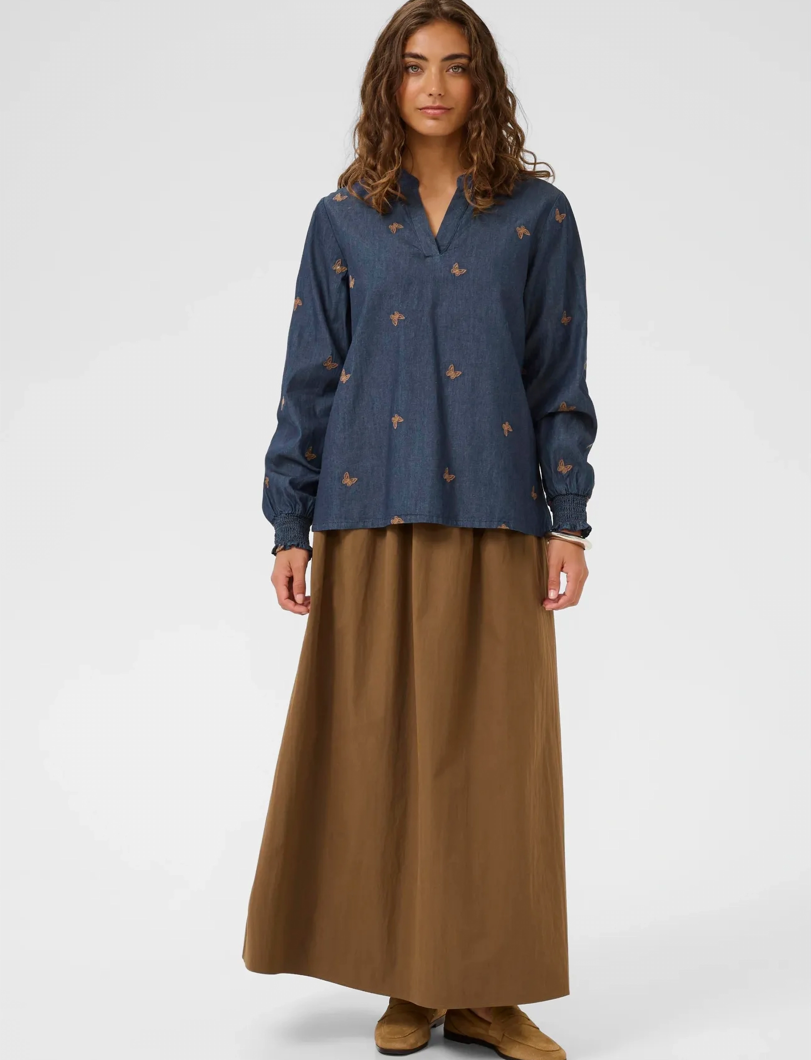 Culture - CUfilipa Michelle Blouse - langærmede bluser - rinse wash - 3