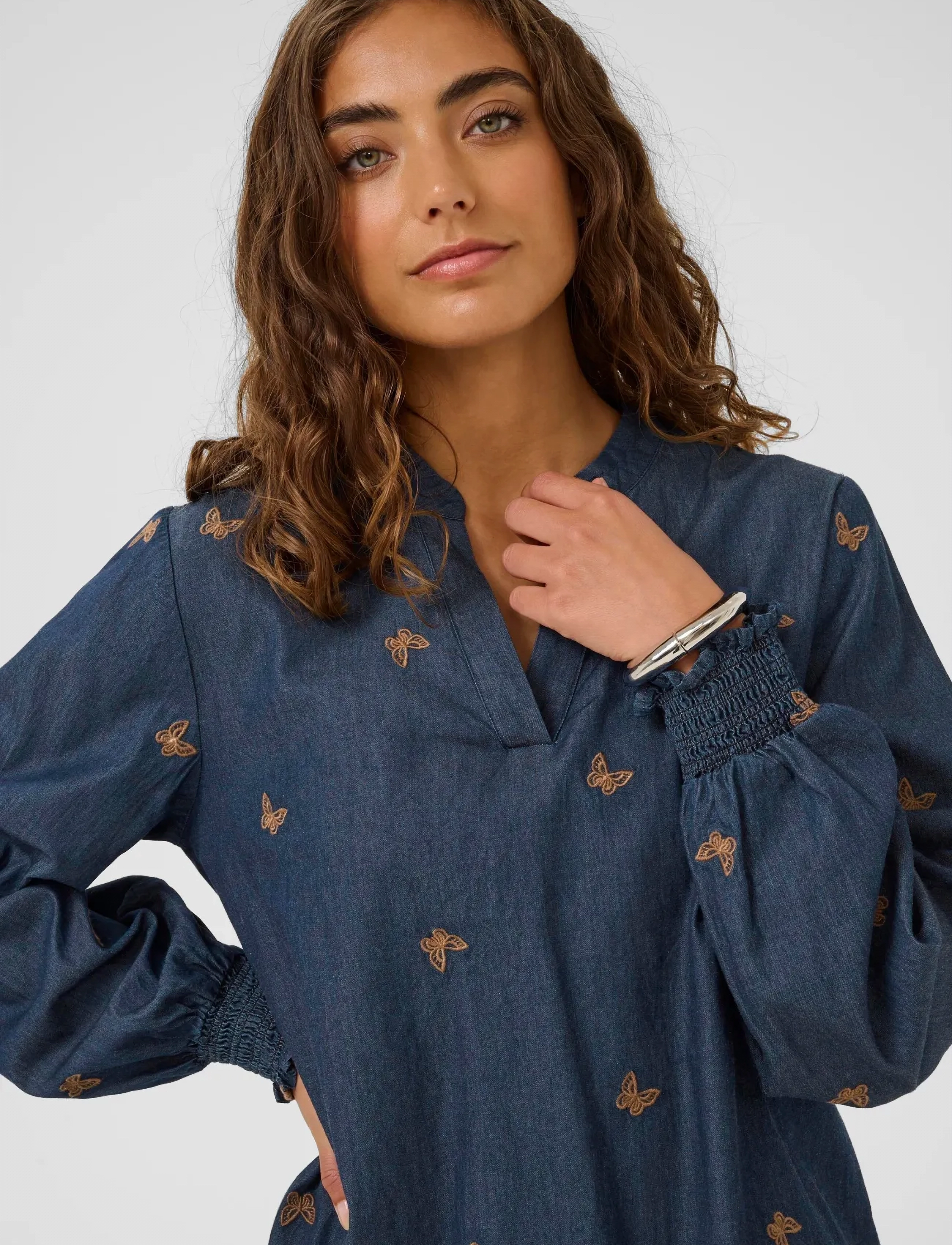 Culture - CUfilipa Michelle Blouse - langærmede bluser - rinse wash - 5