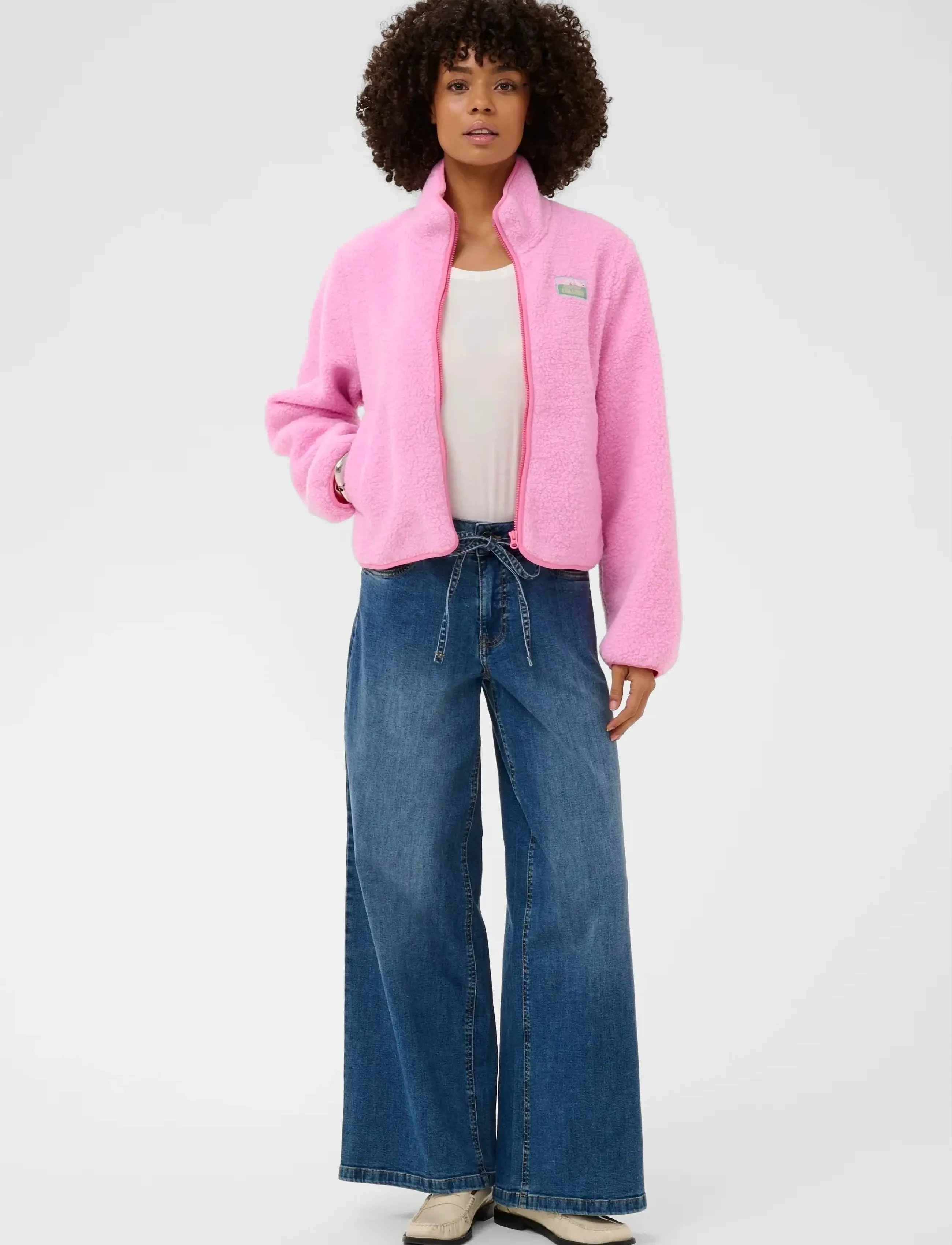 Culture - CUcatina Teddy Jacket - vesten - begonia pink - 3