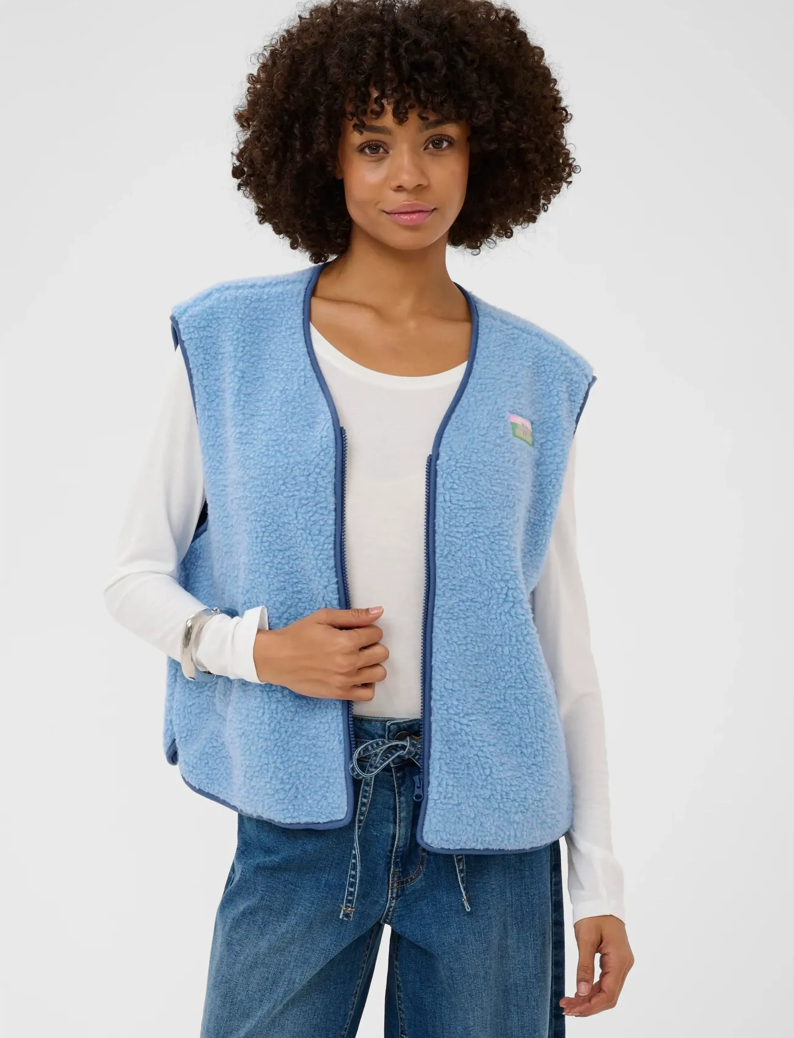 Culture Cucatina Teddy Waistcoat, Kvinder, Teddy Vest, Blå, Str: XXL