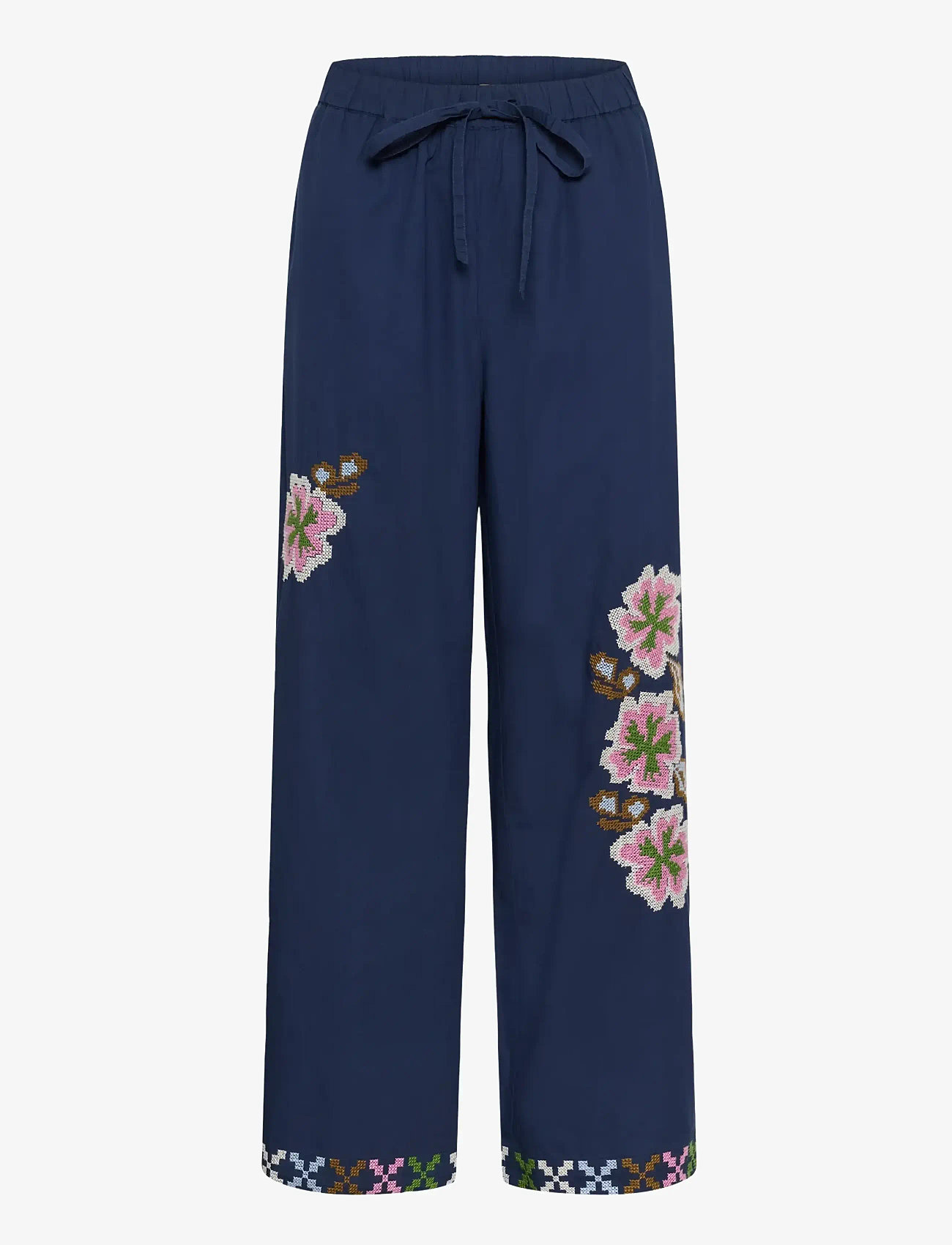 Culture - CUbreezy Pants - vida byxor - dress blues - 1