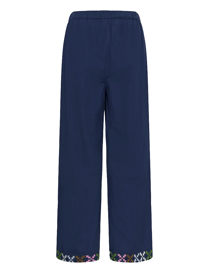 Culture - CUbreezy Pants - hosen mit weitem bein - dress blues - 2