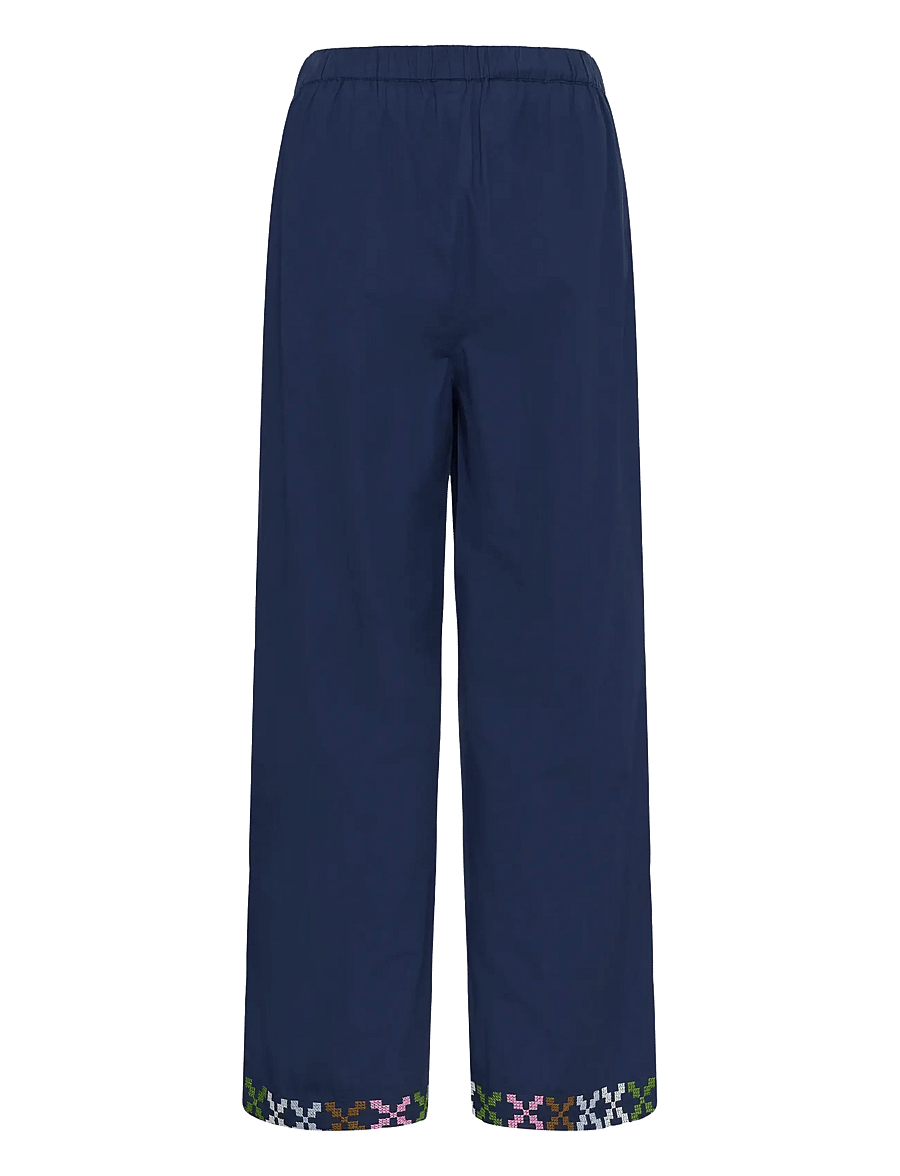 Culture - CUbreezy Pants - hosen mit weitem bein - dress blues - 2