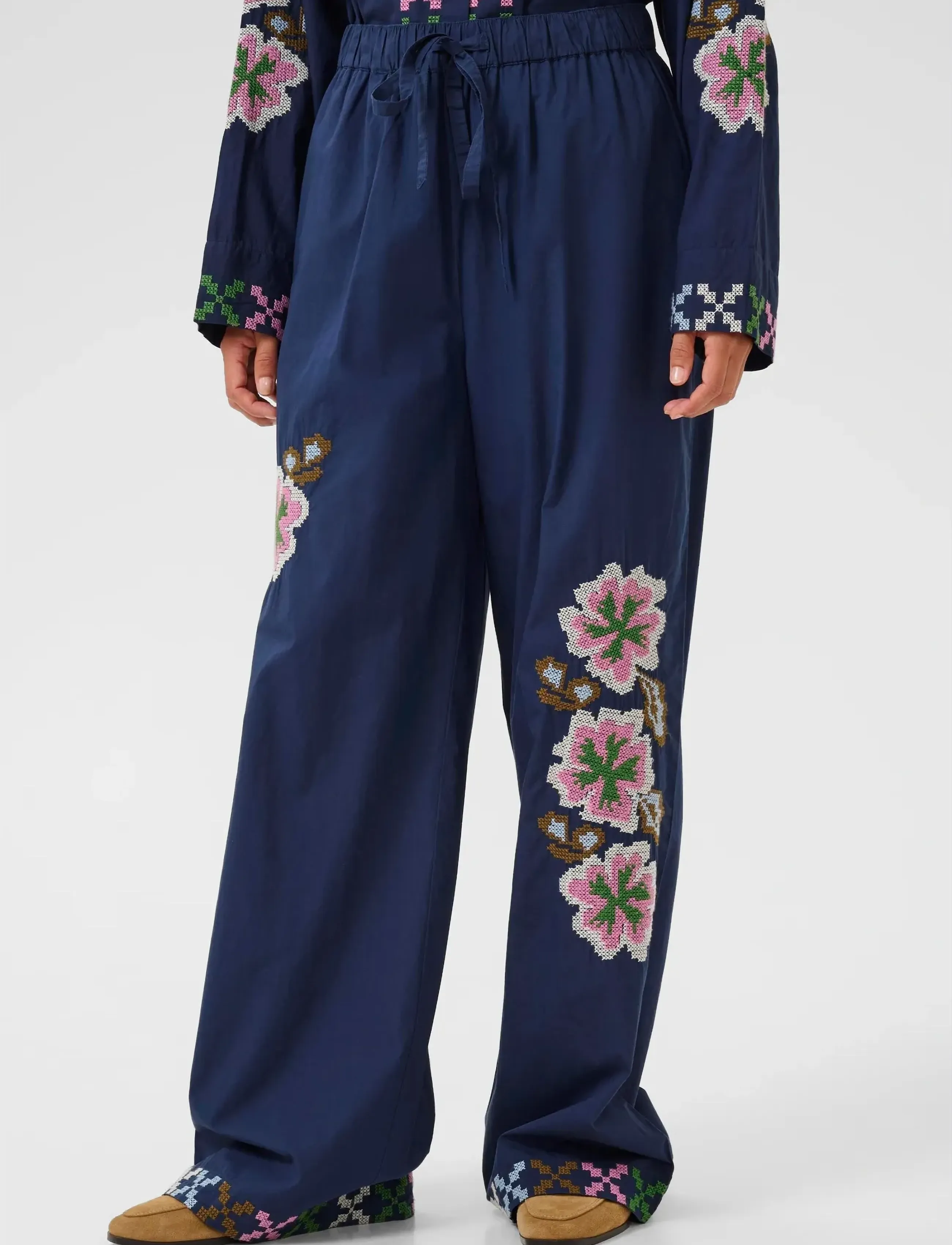 Culture Cubreezy Pants, M, Navy, Bukser > Brede Ben, Dame